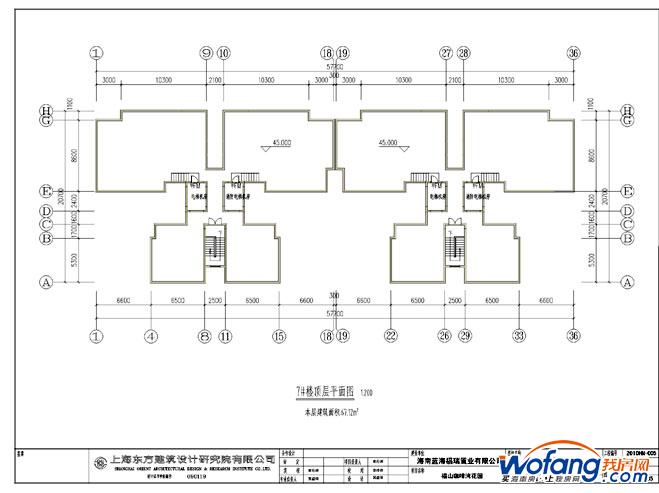 蓝山湖7#楼顶层平面图6室0厅0卫0厨 建面0.00㎡