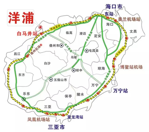 海南"田字形"高速公路交通枢纽