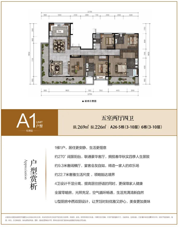 融创昆明文旅城建面269平大平层全新面市